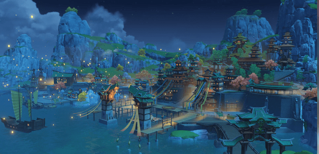 原神 璃月被大水淹没,就连鱼都上岸躲避 这是漩涡魔神的报复